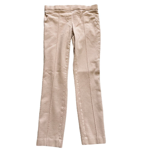 Dalia Light Pink Diamond Pattern Straight Leg Ankle Pants, Size 8 - Picture 1 of 7